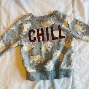 Gray Polar Bear “Chill” Kids Sweatshirt
